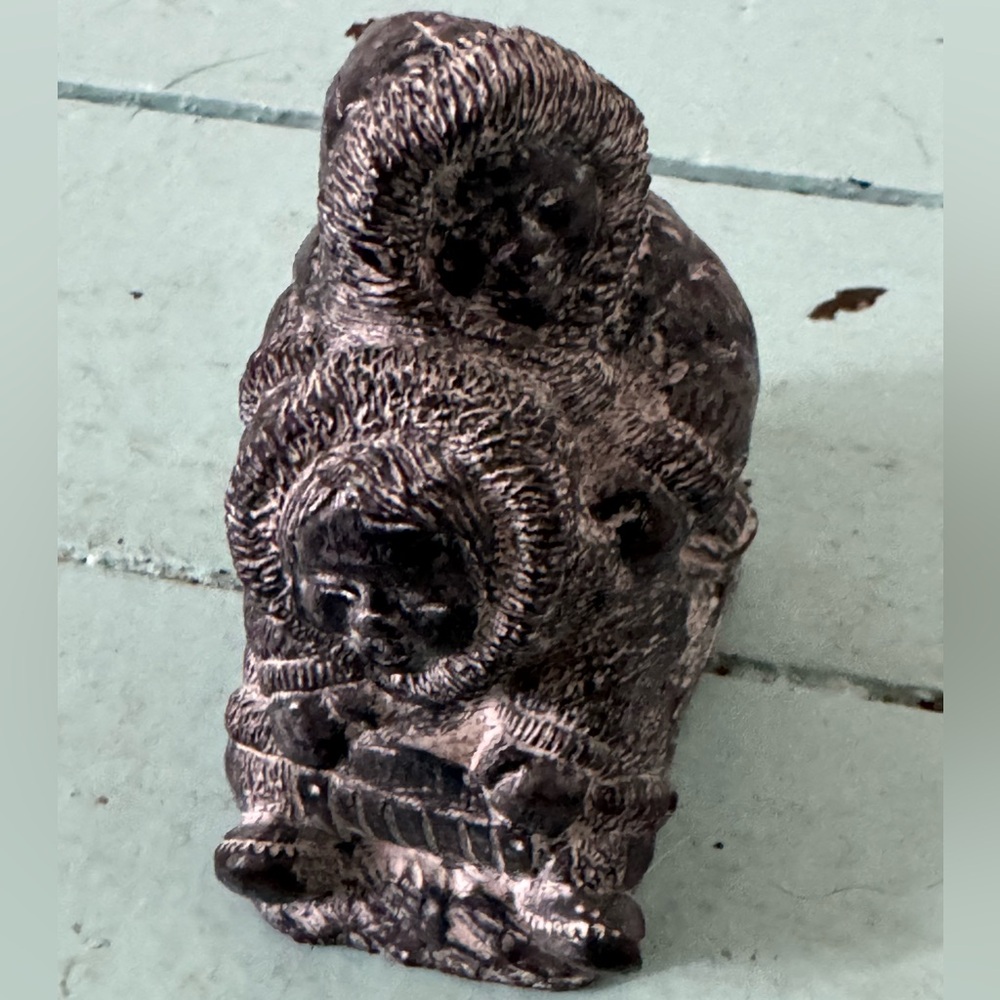 Vintage Wolf Sculpture Friends Sledding Stone Composite Cast Canada